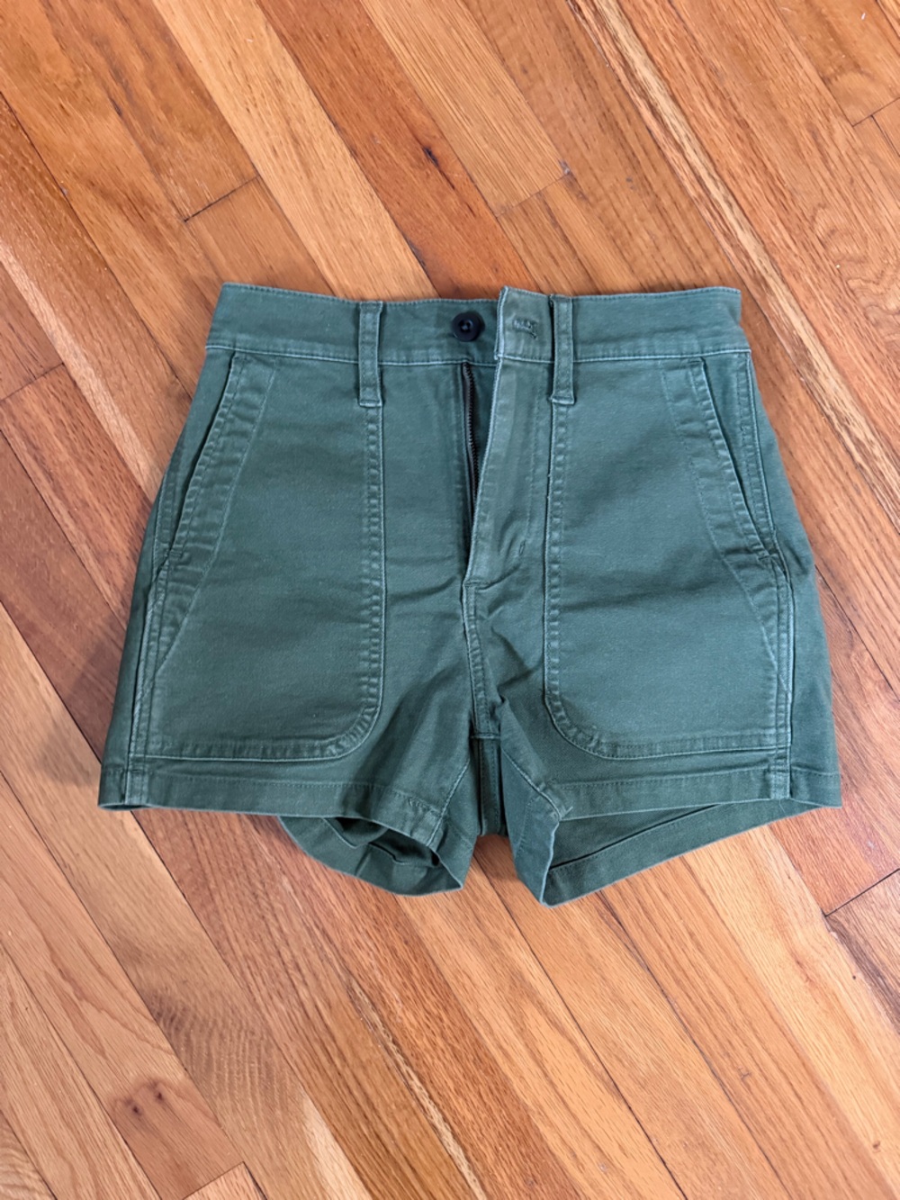 Madewell Olive Green Utility Cotton Shorts